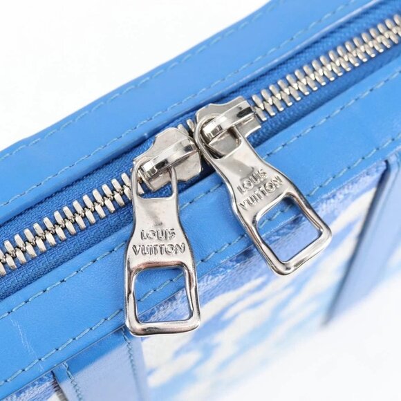 LOUIS VUITTON Monogram Clouds Soft Trunk Wallet Bag Blue M45432 LV Auth 135581A - Picture 13 of 16